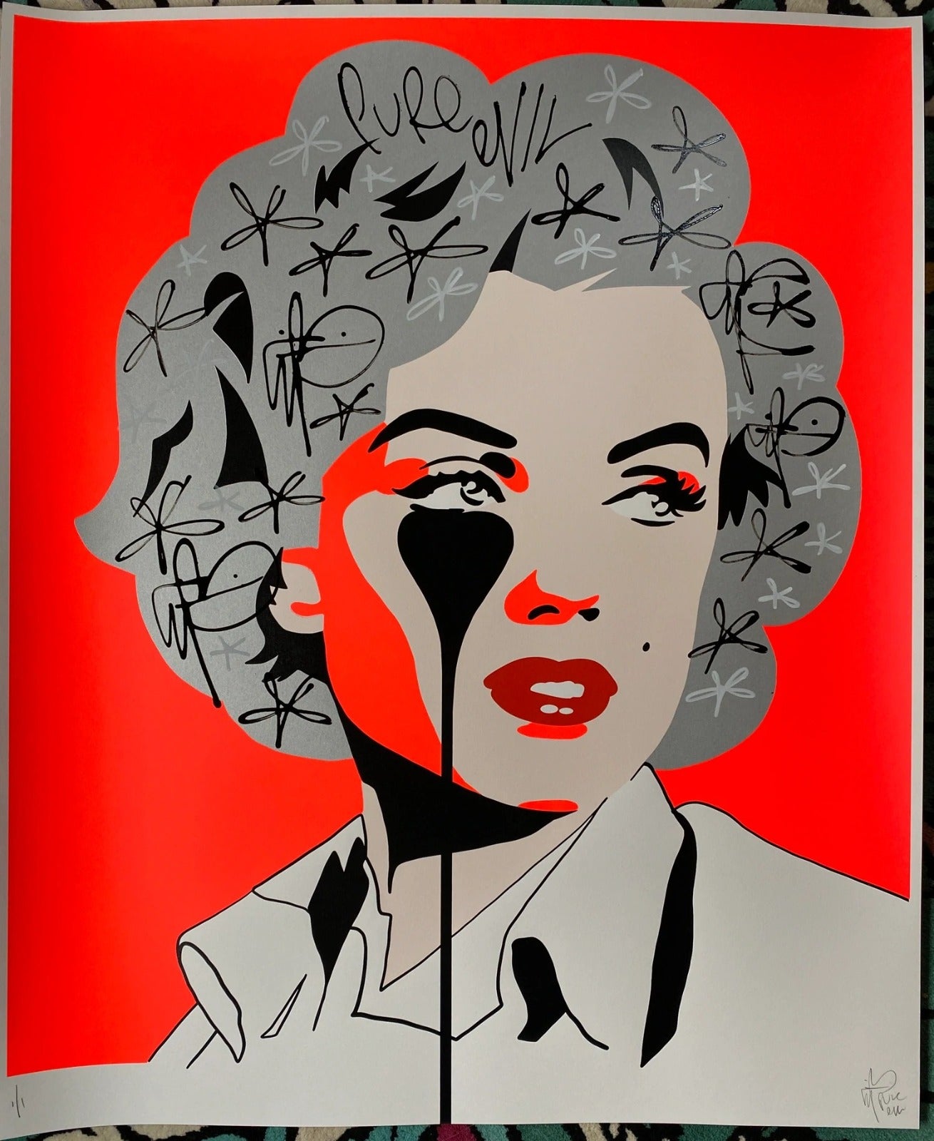 HANDFINISHED ARTHUR MILLER’S NIGHTMARE - KRINK SPIRAL SCREENPRINT