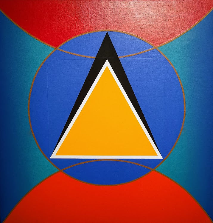yellow triangle in circle