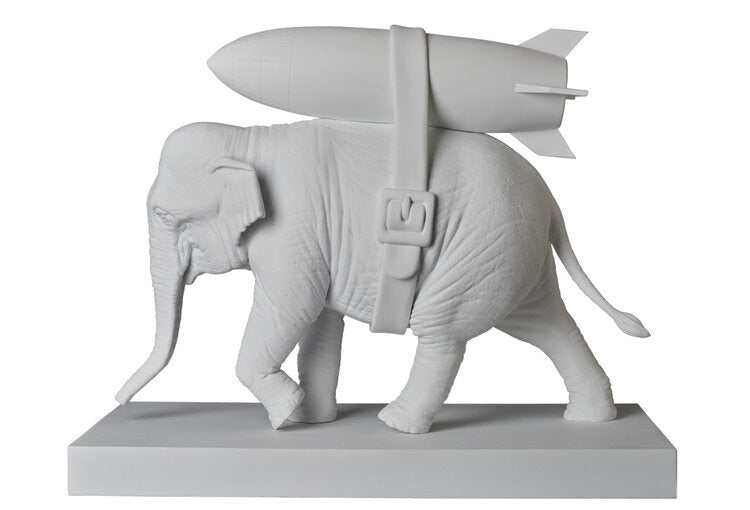ELEPHANT WITH BOMB (WHITE)